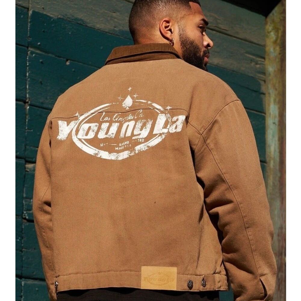 Men's YoungLA 5055 - WORKWEAR JACKET(Sold Out), NWT, XL, Coffee - Picture 8 of 9